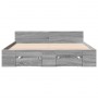 Cama con cajones madera ingeniería gris Sonoma 140x190 cm de vidaXL, Camas y somieres - Ref: Foro24-3280767, Precio: 172,68 €...