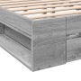 Cama con cajones madera ingeniería gris Sonoma 140x190 cm de vidaXL, Camas y somieres - Ref: Foro24-3280767, Precio: 172,68 €...