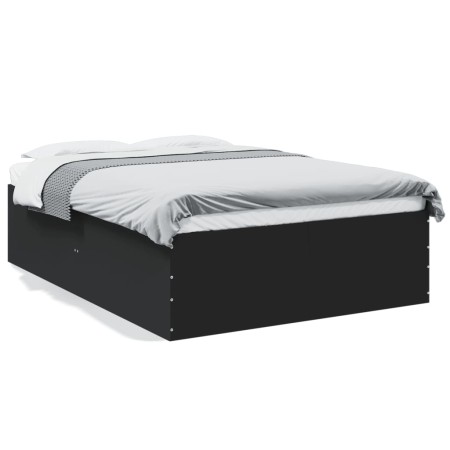 Estructura de cama madera de ingeniería negra 135x190 cm de vidaXL, Camas y somieres - Ref: Foro24-3280945, Precio: 144,44 €,...