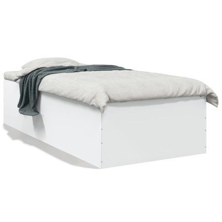 Estructura de cama madera de ingeniería blanca 100x200 cm de vidaXL, Camas y somieres - Ref: Foro24-3280958, Precio: 105,95 €...