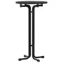 Mesa alta de comedor madera ingeniería y acero negro Ø60x110 cm de vidaXL, Mesas de cocina y de comedor - Ref: Foro24-4008301...