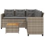 Sofá de jardín en forma de L con mesa y cojines ratán PE gris de vidaXL, Conjuntos de jardín - Ref: Foro24-369049, Precio: 33...
