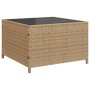 Sofá de jardín en forma de L con mesa y cojines ratán PE beige de vidaXL, Conjuntos de jardín - Ref: Foro24-369042, Precio: 2...