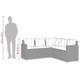 Sofá de jardín en forma de L con mesa y cojines ratán PE beige de vidaXL, Conjuntos de jardín - Ref: Foro24-369042, Precio: 2...