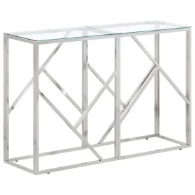 Konsolentisch aus silbernem Edelstahl und gehärtetem Glas von vidaXL, Seitentische - Ref: Foro24-349993, Preis: 145,47 €, Rab...