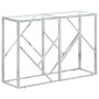 Mesa consola acero inoxidable plateado y vidrio templado de vidaXL, Mesas auxiliares - Ref: Foro24-349993, Precio: 151,24 €, ...