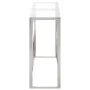 Console table silver stainless steel and tempered glass by vidaXL, Side tables - Ref: Foro24-349993, Price: 145,47 €, Discoun...