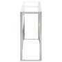 Mesa consola acero inoxidable plateado y vidrio templado de vidaXL, Mesas auxiliares - Ref: Foro24-349993, Precio: 151,24 €, ...