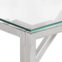 Mesa consola acero inoxidable plateado y vidrio templado de vidaXL, Mesas auxiliares - Ref: Foro24-349993, Precio: 151,24 €, ...