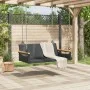 Banco columpio de ratán sintético negro 109x62x40 cm de vidaXL, Bancos de jardín - Ref: Foro24-368143, Precio: 92,77 €, Descu...