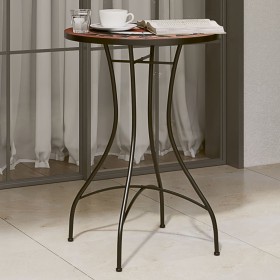 Mesa de bistró de mosaico cerámica terracota y blanco Ø50x70 cm de vidaXL, Mesas de jardín - Ref: Foro24-4003401, Precio: 77,...