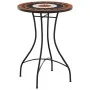 Mesa de bistró de mosaico cerámica terracota y blanco Ø50x70 cm de vidaXL, Mesas de jardín - Ref: Foro24-4003401, Precio: 81,...