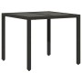 Set comedor jardín 5 pzas cojines ratán sintético vidrio negro de vidaXL, Conjuntos de jardín - Ref: Foro24-3278538, Precio: ...