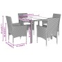 Set comedor jardín 5 pzas cojines ratán sintético vidrio negro de vidaXL, Conjuntos de jardín - Ref: Foro24-3278538, Precio: ...