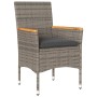Set de comedor jardín 5 pzas con cojines ratán PE acacia gris de vidaXL, Conjuntos de jardín - Ref: Foro24-3278635, Precio: 4...