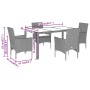 Set de comedor jardín 5 pzas con cojines ratán PE acacia gris de vidaXL, Conjuntos de jardín - Ref: Foro24-3278677, Precio: 3...