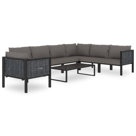 Muebles de jardín 8 pzas y cojines ratán sintético antracita de vidaXL, Conjuntos de jardín - Ref: Foro24-49402, Precio: 822,...