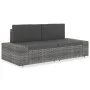 Sofá seccional de 2 plazas de ratán sintético gris de vidaXL, Sofás modulares de exterior - Ref: Foro24-49525, Precio: 229,80...