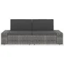 Sofá seccional de 2 plazas de ratán sintético gris de vidaXL, Sofás modulares de exterior - Ref: Foro24-49525, Precio: 229,80...