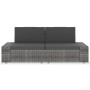 Sofá seccional de 2 plazas de ratán sintético gris de vidaXL, Sofás modulares de exterior - Ref: Foro24-49525, Precio: 209,33...