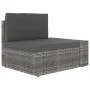 Sofá seccional de 2 plazas de ratán sintético gris de vidaXL, Sofás modulares de exterior - Ref: Foro24-49525, Precio: 229,80...