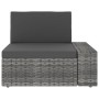 Sofá seccional de 2 plazas de ratán sintético gris de vidaXL, Sofás modulares de exterior - Ref: Foro24-49525, Precio: 209,33...