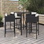 Mesa y taburetes altos jardín 5 pzas y cojines ratán PE negro de vidaXL, Conjuntos de jardín - Ref: Foro24-3200662, Precio: 4...