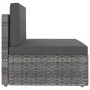 Sofá seccional de 2 plazas de ratán sintético gris de vidaXL, Sofás modulares de exterior - Ref: Foro24-49525, Precio: 229,80...