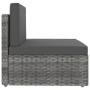 Sofá seccional de 2 plazas de ratán sintético gris de vidaXL, Sofás modulares de exterior - Ref: Foro24-49525, Precio: 209,33...