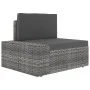 Sofá seccional de 2 plazas de ratán sintético gris de vidaXL, Sofás modulares de exterior - Ref: Foro24-49525, Precio: 229,80...