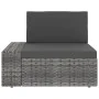 Sofá seccional de 2 plazas de ratán sintético gris de vidaXL, Sofás modulares de exterior - Ref: Foro24-49525, Precio: 229,80...