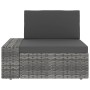 Sofá seccional de 2 plazas de ratán sintético gris de vidaXL, Sofás modulares de exterior - Ref: Foro24-49525, Precio: 209,33...