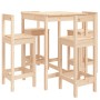 Set de mesa y taburetes altos jardín 5 pzas madera maciza pino de vidaXL, Conjuntos de jardín - Ref: Foro24-3154740, Precio: ...