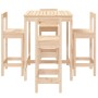 Set de mesa y taburetes altos jardín 5 pzas madera maciza pino de vidaXL, Conjuntos de jardín - Ref: Foro24-3154740, Precio: ...