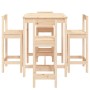 Set de mesa y taburetes altos jardín 5 pzas madera maciza pino de vidaXL, Conjuntos de jardín - Ref: Foro24-3154740, Precio: ...