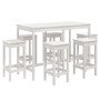 Set de mesa y taburetes altos jardín 7 pzas madera pino blanco de vidaXL, Conjuntos de jardín - Ref: Foro24-3154756, Precio: ...