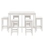 Set de mesa y taburetes altos jardín 7 pzas madera pino blanco de vidaXL, Conjuntos de jardín - Ref: Foro24-3154756, Precio: ...