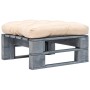 Otomana de palés para jardín madera gris y cojín color arena de vidaXL, Otomanas de exterior - Ref: Foro24-275281, Precio: 60...