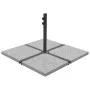 Placa de peso para sombrilla 4 uds granito gris cuadrada 100kg de vidaXL, Bases para sombrillas - Ref: Foro24-276268, Precio:...