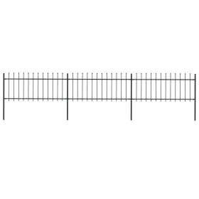 Garden fence with black steel spearheads 5.1x0.8 m by vidaXL, fence panels - Ref: Foro24-277604, Price: 149,45 €, Discount: %