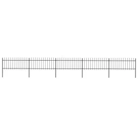 Gartenzaun mit Speerspitzen aus schwarzem Stahl 8,5x0,8 m von vidaXL, Zaunpaneele - Ref: Foro24-277606, Preis: 241,90 €, Raba...