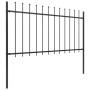 Valla de jardín con puntas de lanza acero negro 15,3x1 m de vidaXL, Paneles de vallas - Ref: Foro24-277619, Precio: 522,24 €,...