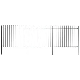 Garden fence with black steel spearheads 5.1x1.5 m by vidaXL, fence panels - Ref: Foro24-277631, Price: 195,66 €, Discount: %