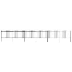 Garden fence with black steel spearheads 10.2x1.2 m by vidaXL, fence panels - Ref: Foro24-277625, Price: 351,17 €, Discount: %
