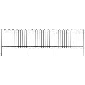 Gartenzaun mit schwarzen Stahlringspitzen 5,1 x 1,2 m von vidaXL, Zaunpaneele - Ref: Foro24-277667, Preis: 181,11 €, Rabatt: %