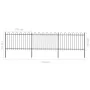 Gartenzaun mit schwarzen Stahlringspitzen 5,1 x 1,2 m von vidaXL, Zaunpaneele - Ref: Foro24-277667, Preis: 181,11 €, Rabatt: %