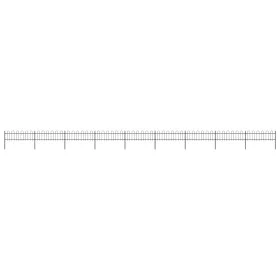Garden fence with black steel hoop tips 15.3x0.6 m by vidaXL, fence panels - Ref: Foro24-277646, Price: 384,03 €, Discount: %