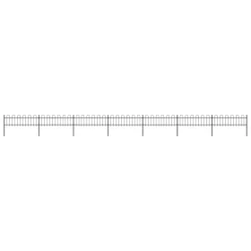 Garden fence with black steel hoop tips 11.9x0.6 m by vidaXL, fence panels - Ref: Foro24-277644, Price: 299,63 €, Discount: %