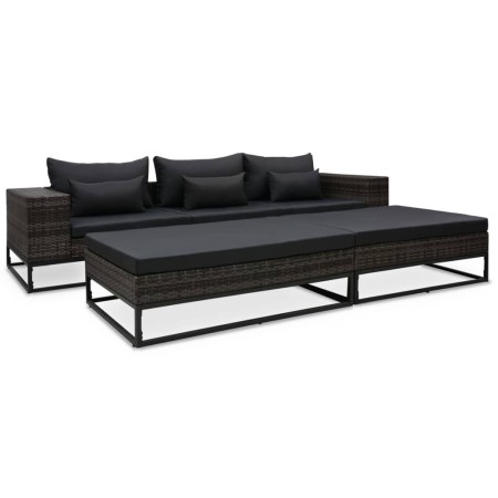 Set de sofás de jardín con cojines 5 pzas ratán sintético gris de vidaXL, Sofás de exterior - Ref: Foro24-49531, Precio: 853,...