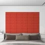 Wall panels 12 pcs red synthetic leather 30x15 cm 0.54 m² by vidaXL, Wall covering - Ref: Foro24-343969, Price: 19,87 €, Disc...
